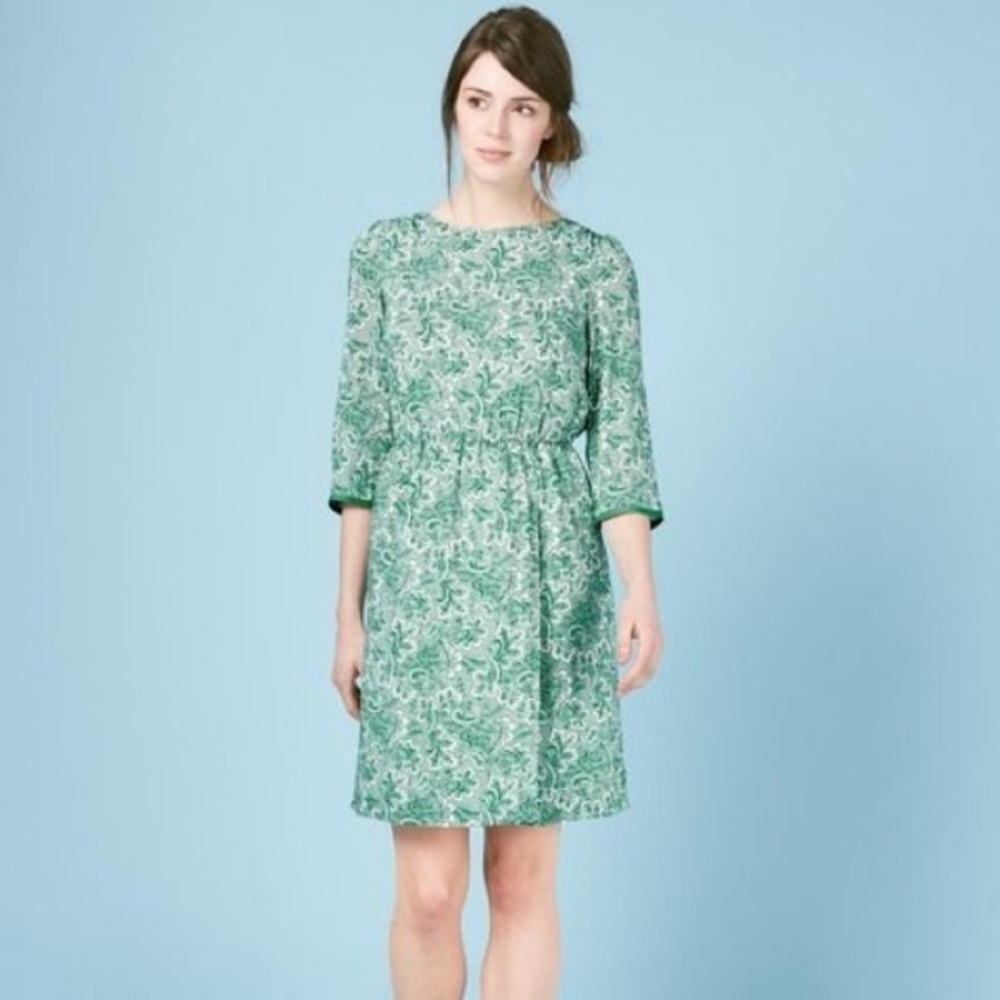 Boden Green Paisley Dolly Day Faux Wrap Dr…